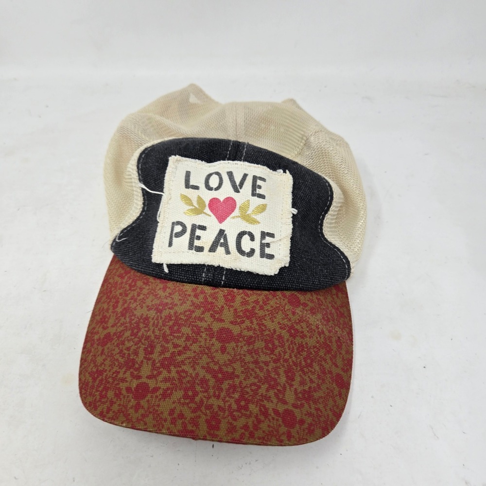 Natural Life Love Peace Trucker Hat Mesh Snapback Black Tan Red Floral Cap